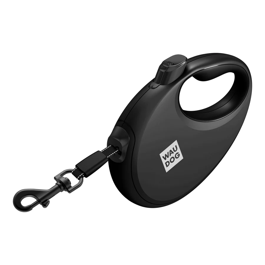 Повідець-рулетка WAUDOG R-leash М 5 м пластик чорний до 20 кг
