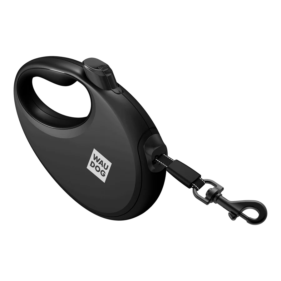 Повідець-рулетка WAUDOG R-leash М 5 м пластик чорний до 20 кг