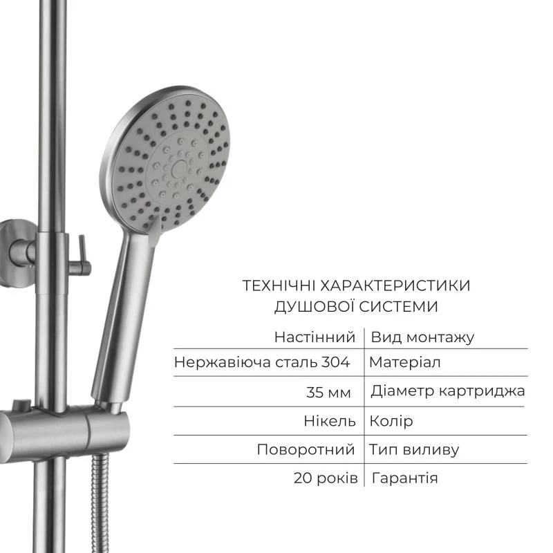 Набір змішувачів Nexus (k35) для ванної кімнати Нержавіюча сталь 1/2" Нікель