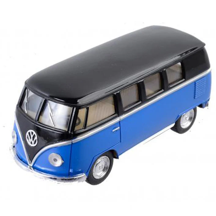 Модель автобуса Volkswagen T2 BUS 1:32 металевий синій 5 дюймів з відкриваючими дверима