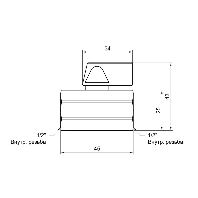 Кран кульовий Mini 1/2" ВР латунь хромований