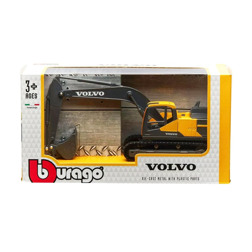Автомодель екскаватора Volvo EC220E 1:50 метал, пластик жовтий, чорний