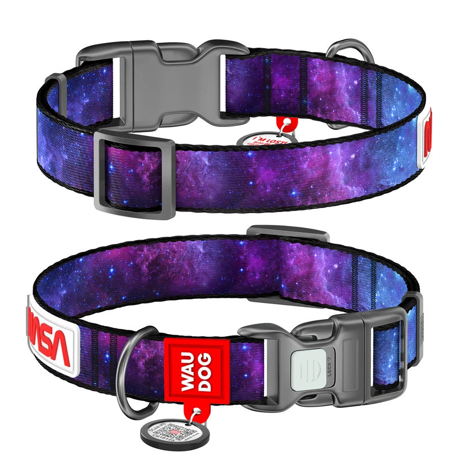 Нашийник WAUDOG Nylon S 15 мм 25-35 см Нейлон NASA21 з QR паспортом