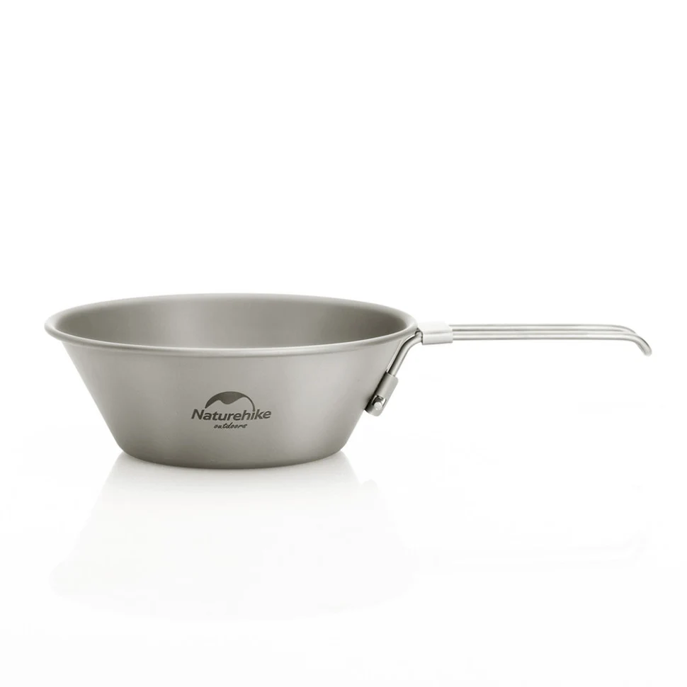 Миска титановая Naturehike NH20CJ004 300 мл складная ручка 4,5х12,6 см титан
