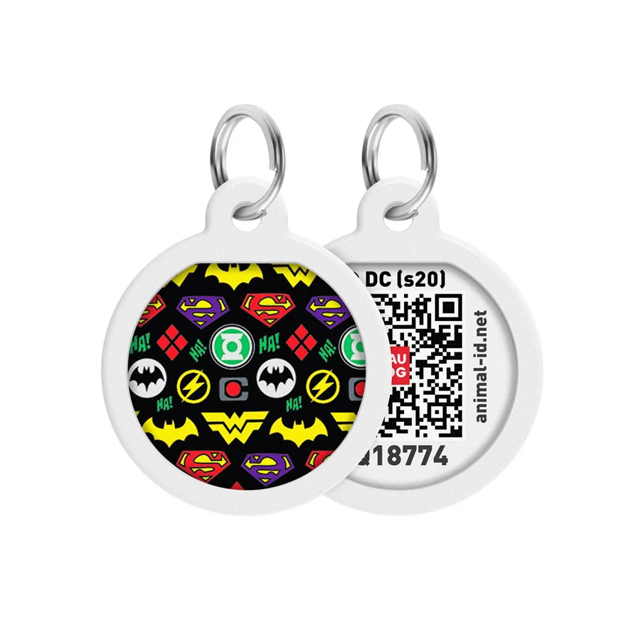 Адресник для собак і котів WAUDOG Smart ID з QR паспортом металічний Д 25 мм