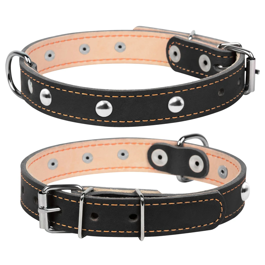 Нашийник CoLLaR подвійний 14мм x 27-35см натуральні матеріали чорний
