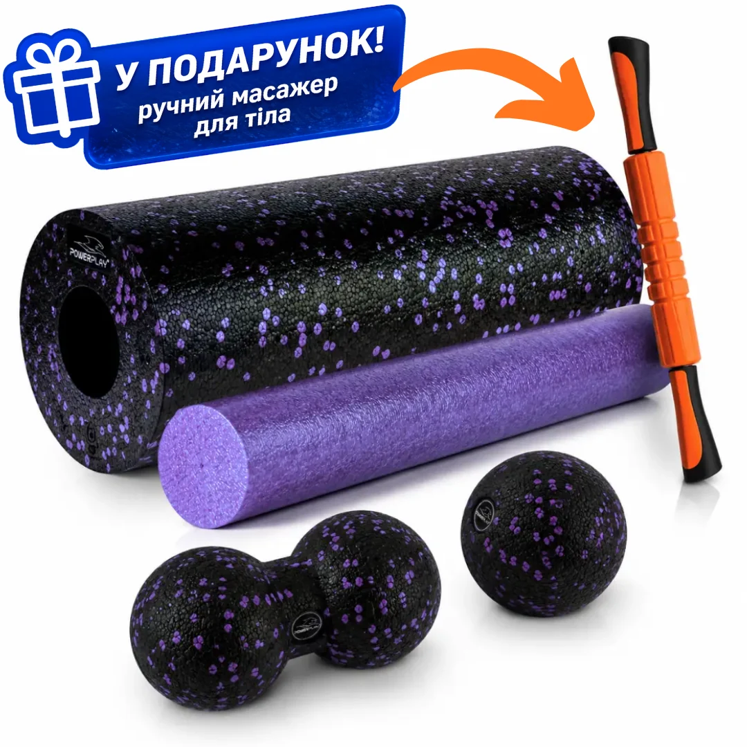 Массажный набор PowerPlay PP_4015 4в1 EPP 33х14 см Черно-фиолетовый