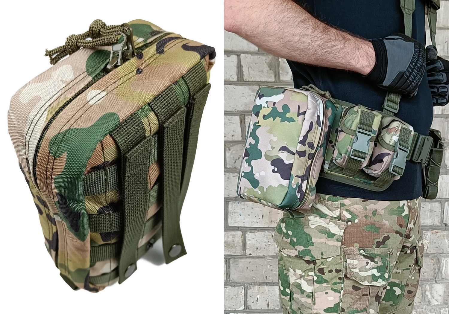 Подсумок аптечка тактична MOLLE мультикам Cordura 210х150х80 мм