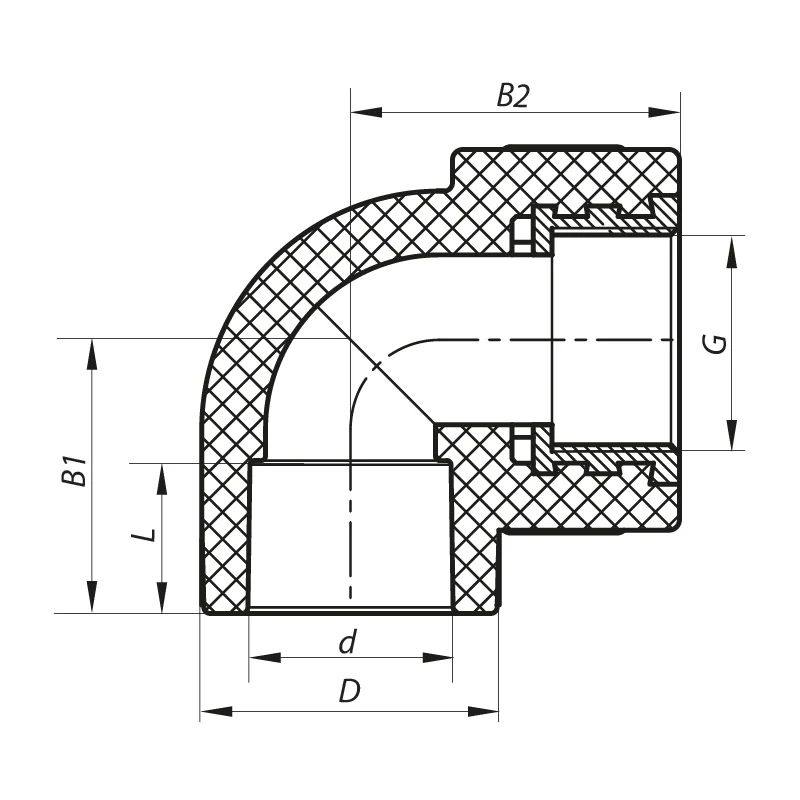 Кутовий фітинг 32x1F PPR Koer K0117.PRO внутрішня-зовнішня різьба поліпропілен