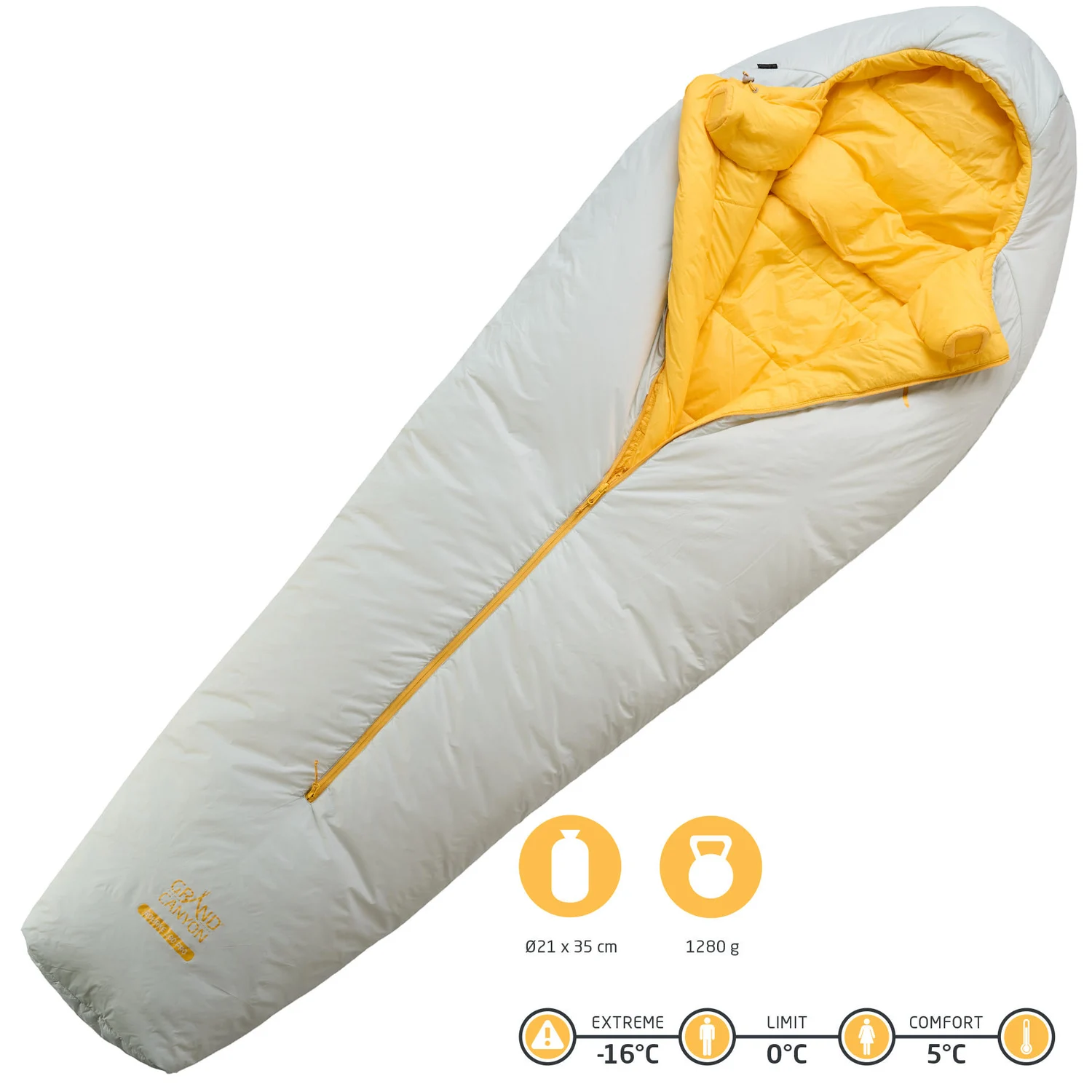 Спальний мішок Grand Canyon Bourke 190 Pro трисезонний 0°C 20D Rip-stop Nylon 190 см Misty Blue