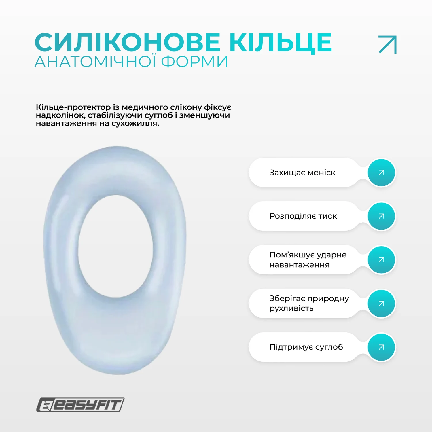 Бандаж наколінник ортопедичний з ребрами жорсткості силіконовою вставкою сірий L