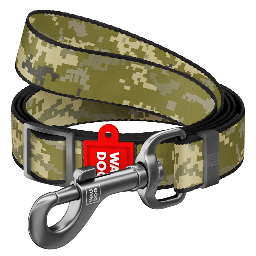 Повідець WAUDOG Nylon регульований 15 мм 152-183 см Мілітарі