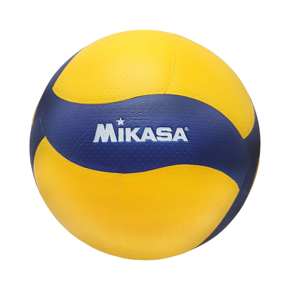 М'яч волейбольний Mikasa V300W №5 синьо-жовтий кожзам 18 панелей термоспайка