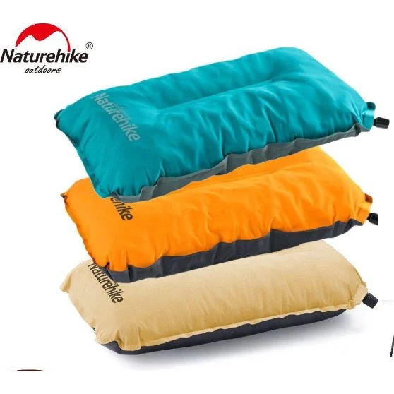 Подушка надувна Naturehike Sponge automatic 46х27х9,5 см губка поліестер жовта