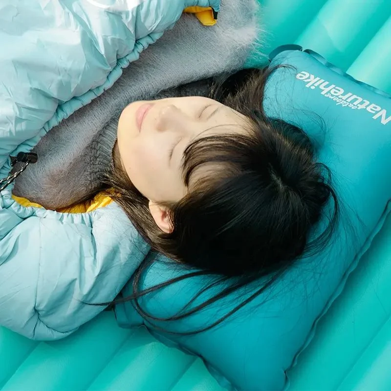Подушка надувна Naturehike Sponge automatic 46х27х9,5 см губка поліестер жовта