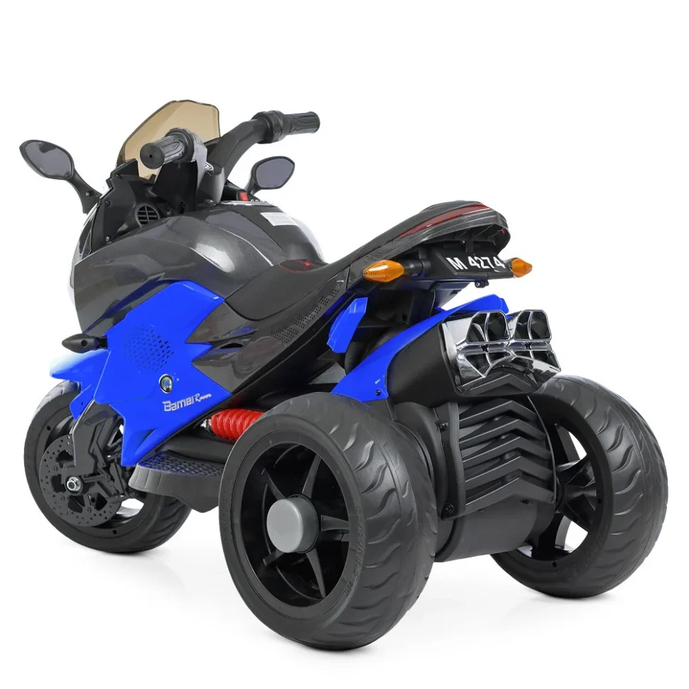 Електромотоцикл Bambi Racer M 4274EL-4 для дітей 3-6 років 103х57х72 см Коричневий Шкіра