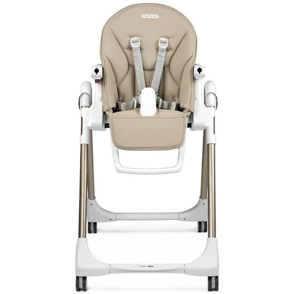 Стільчик для годування Peg-Perego Prima Pappa Follow Me 75,5х55,5х104,5 см метал, екошкіра бежевий