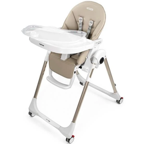 Стільчик для годування Peg-Perego Prima Pappa Follow Me 75,5х55,5х104,5 см метал, екошкіра бежевий