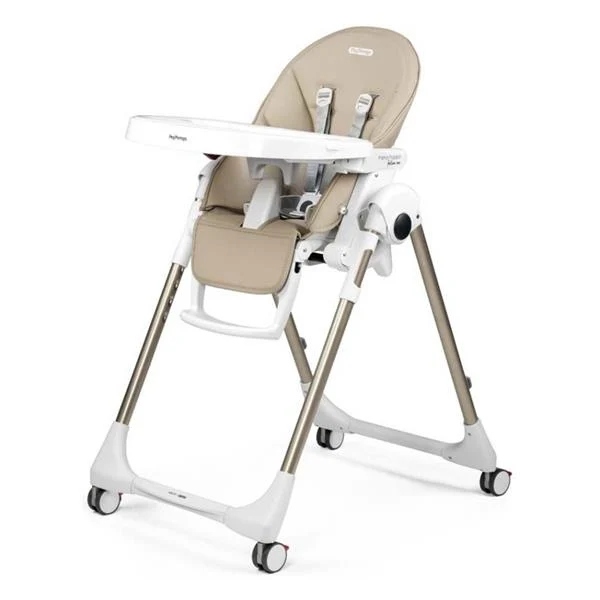 Стільчик для годування Peg-Perego Prima Pappa Follow Me 75,5х55,5х104,5 см метал, екошкіра бежевий