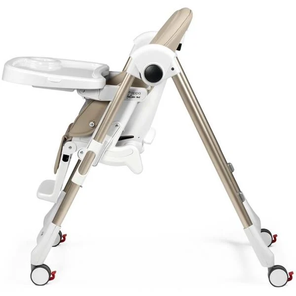Стільчик для годування Peg-Perego Prima Pappa Follow Me 75,5х55,5х104,5 см метал, екошкіра бежевий