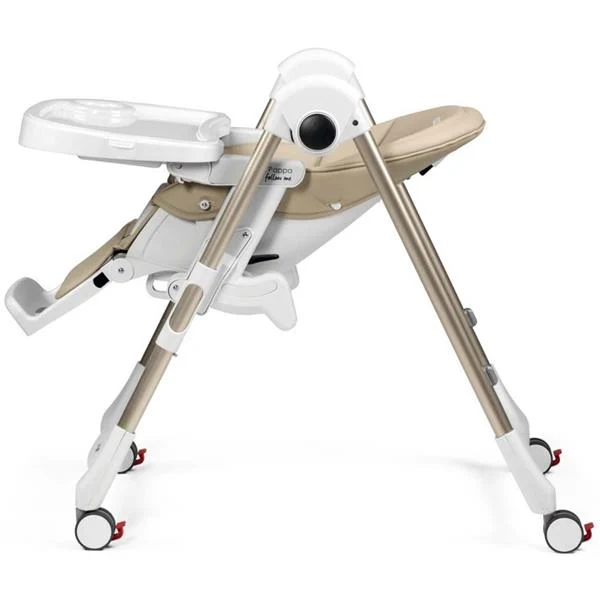 Стільчик для годування Peg-Perego Prima Pappa Follow Me 75,5х55,5х104,5 см метал, екошкіра бежевий