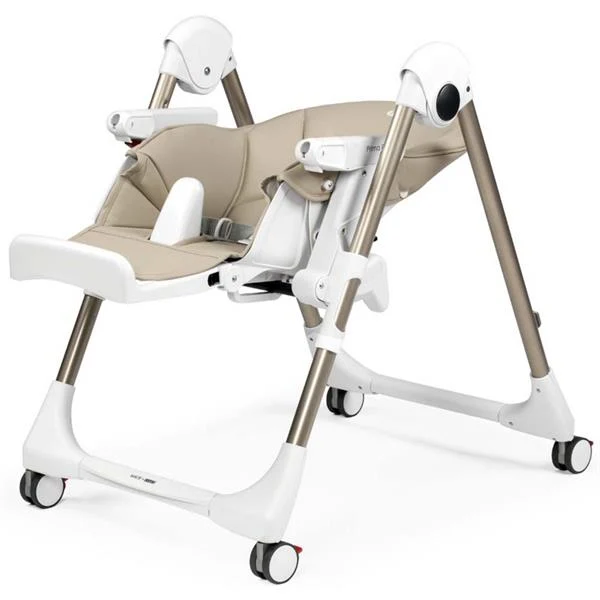 Стільчик для годування Peg-Perego Prima Pappa Follow Me 75,5х55,5х104,5 см метал, екошкіра бежевий