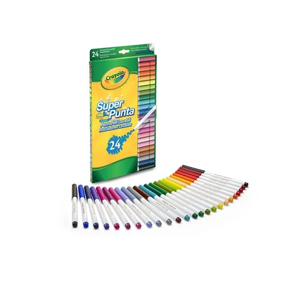 Набір фломастерів Crayola Markers 24 кольори легко змивається фарба 24 шт