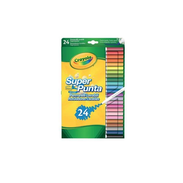 Набір фломастерів Crayola Markers 24 кольори легко змивається фарба 24 шт