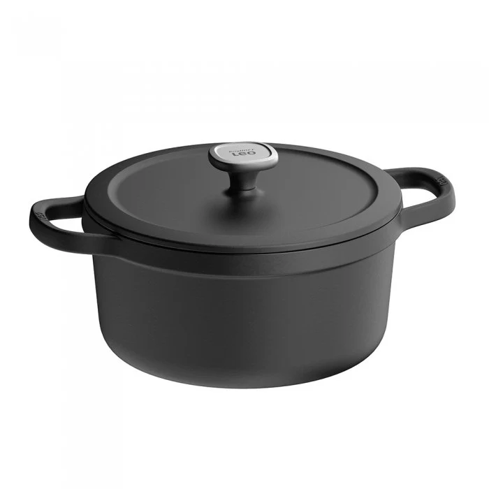 Каструля BergHoff Leo Graphite 5,7 л чавун 24 см чорна