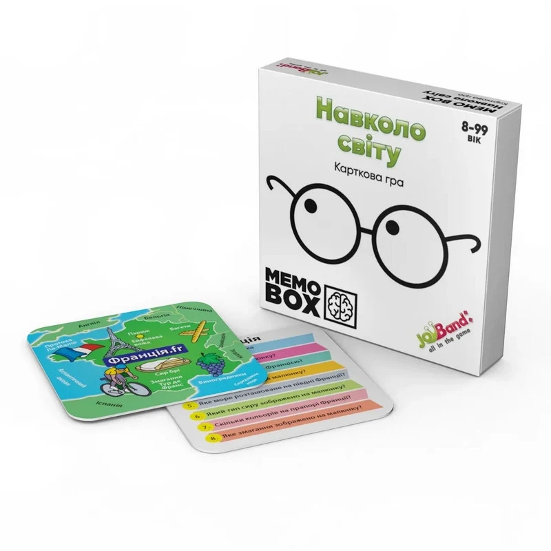 Настольная игра Вокруг света JoyBand MemoBox 52 карточки картон для 2-4 игроков 6+ років