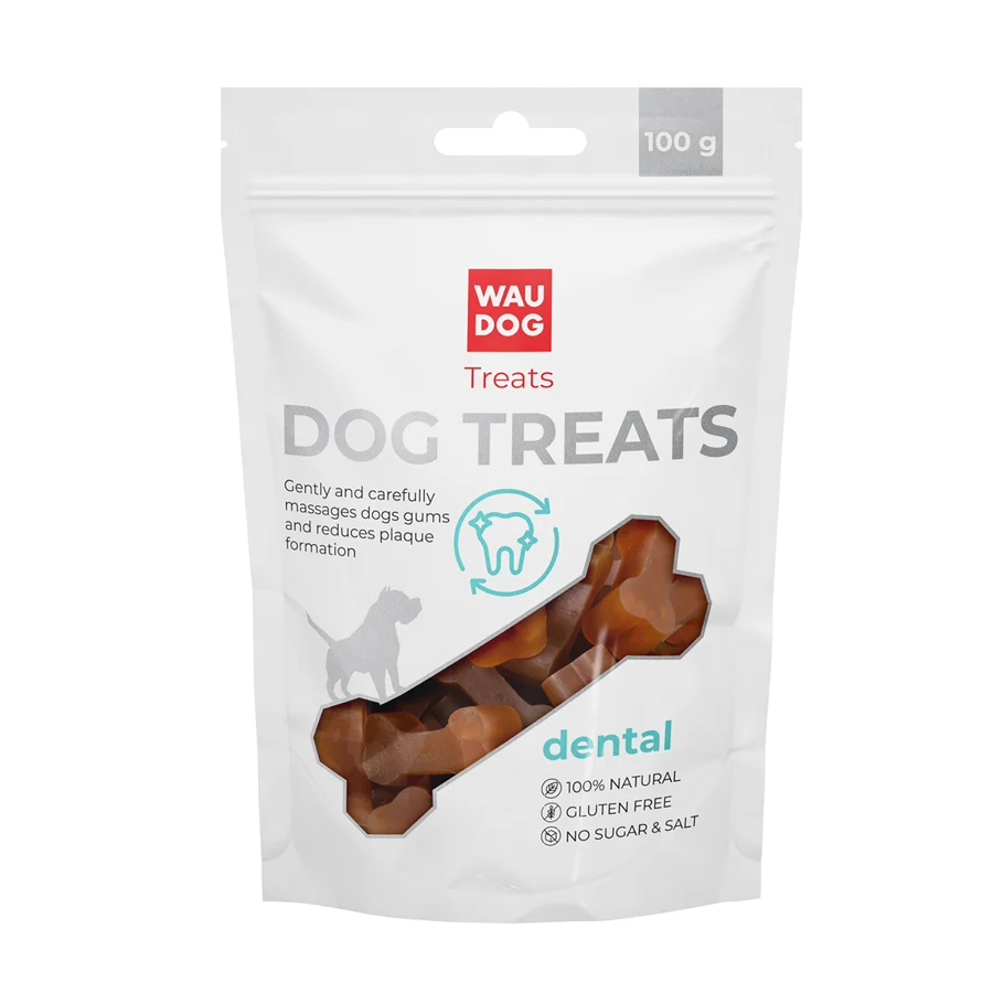 Ласощі для собак WAUDOG Treats Стоматологічна кістка 100 г Качка