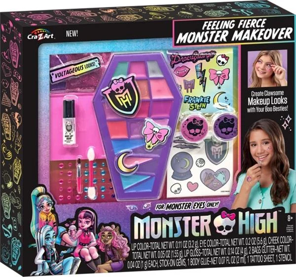 Набір дитячої косметики Monster High Feeling Fierce 8+ гіпоалергенні компоненти в подарунковій упаковці