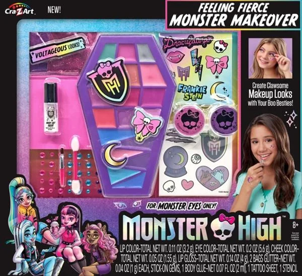 Набір дитячої косметики Monster High Feeling Fierce 8+ гіпоалергенні компоненти в подарунковій упаковці