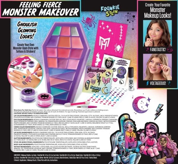 Набір дитячої косметики Monster High Feeling Fierce 8+ гіпоалергенні компоненти в подарунковій упаковці