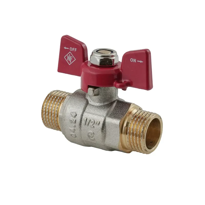 Кран кульовий Nolf NFC.731-06-1/2" латунь 1/2" червоний ручка "метелик"