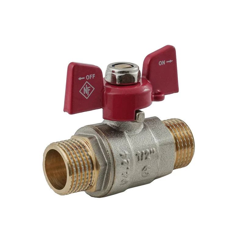 Кран кульовий Nolf NFC.731-06-1/2" латунь 1/2" червоний ручка "метелик"