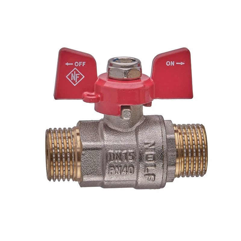 Кран кульовий Nolf NFC.731-06-1/2" латунь 1/2" червоний ручка "метелик"