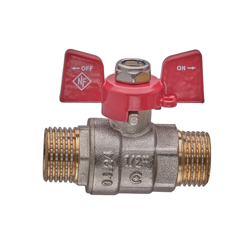 Кран кульовий Nolf NFC.731-06-1/2" латунь 1/2" червоний ручка "метелик"