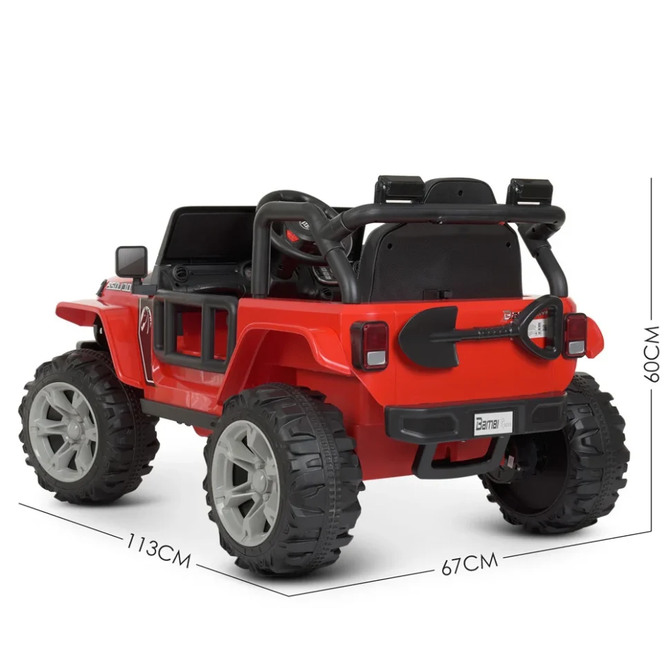 Дитячий електромобіль Джип Bambi Racer M 4282EBLR-3 червоний пластик 113х61х60 см