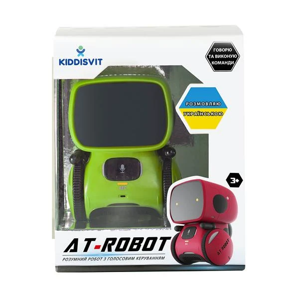 Інтерактивний робот AT-Robot AT001-02-UKR голосове управління пластик зелений