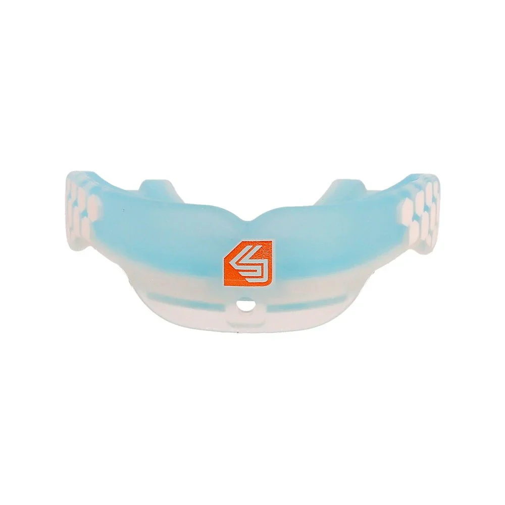 Капа боксерська Shock Doctor Gel Max Power одностороння термопластик гелевий наповнювач доросла Trans Blue
