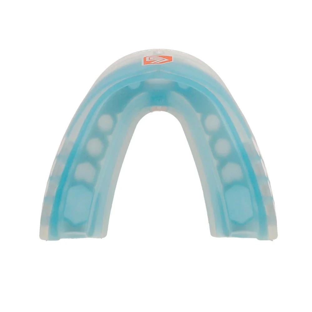 Капа боксерська Shock Doctor Gel Max Power одностороння термопластик гелевий наповнювач доросла Trans Blue