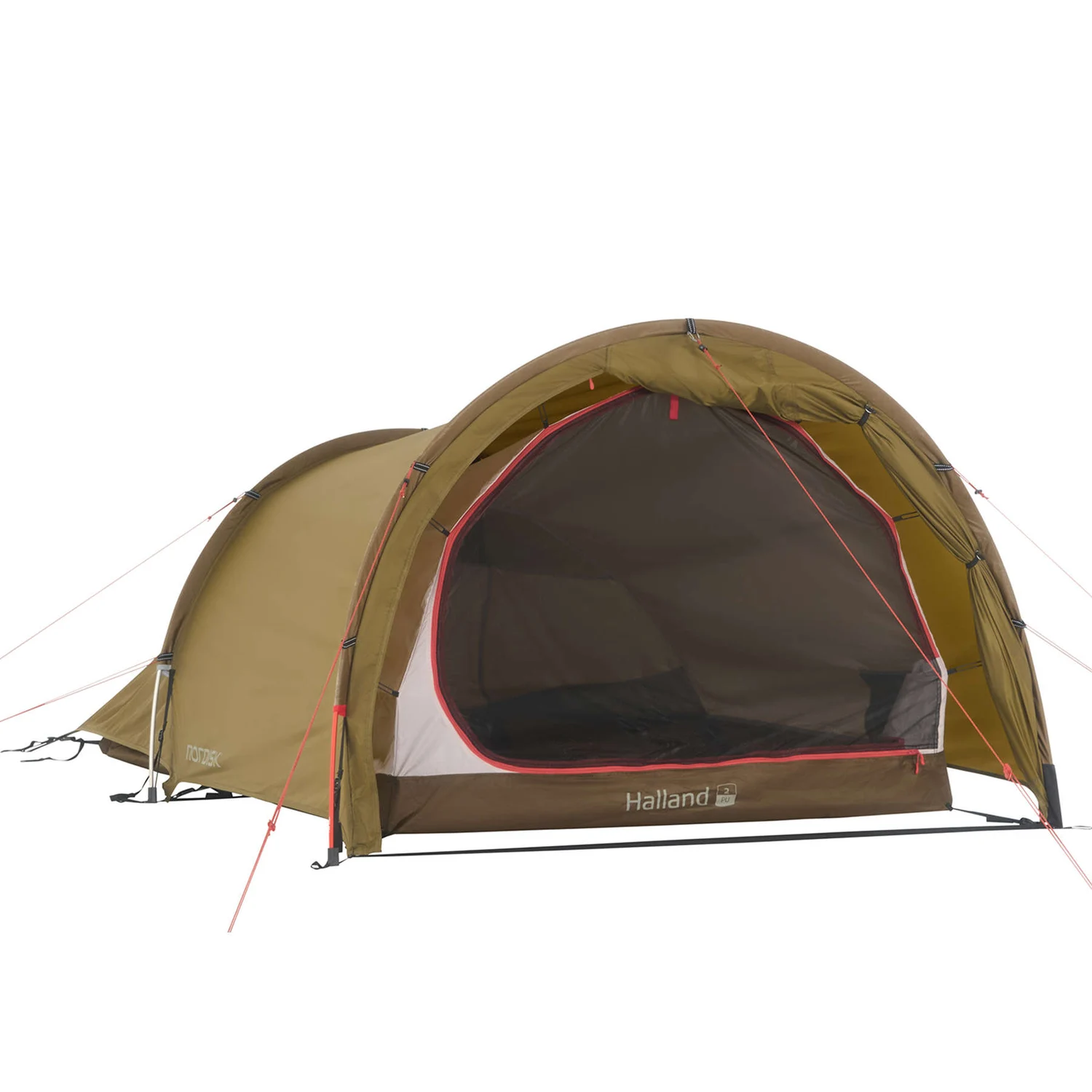 Палатка Halland 2 PU (2.0) трисезонна тунельна 2 місця легка Dark Olive Green