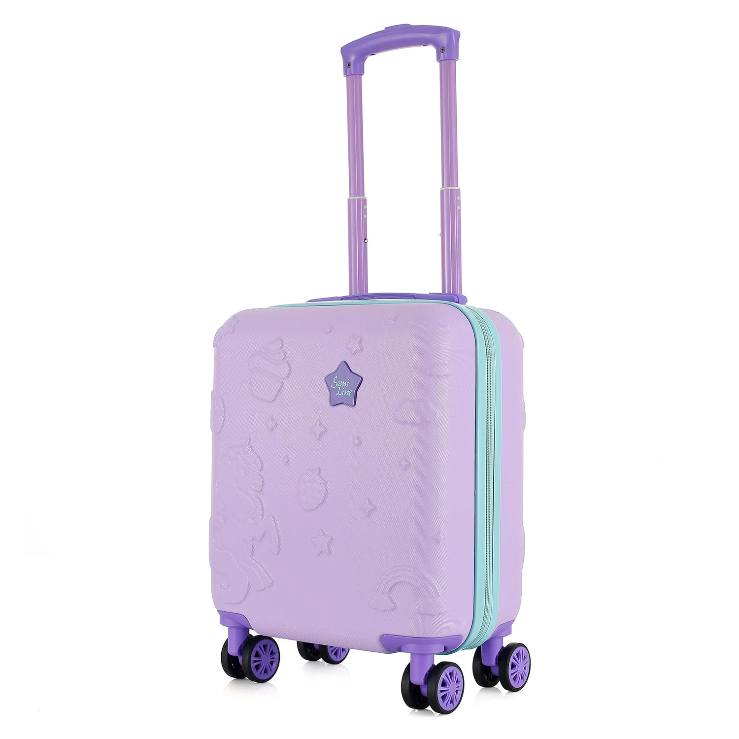Дитячий чемодан Semi Line T5879-1 19 л ABS-пластик 16" Сиреневий/Блакитний