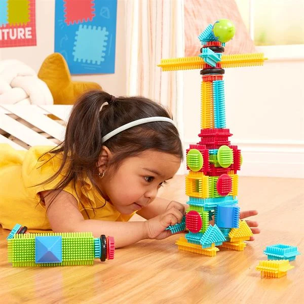 Конструктор Bristle Blocks Будівельник 56 деталей пластик різнобарвний