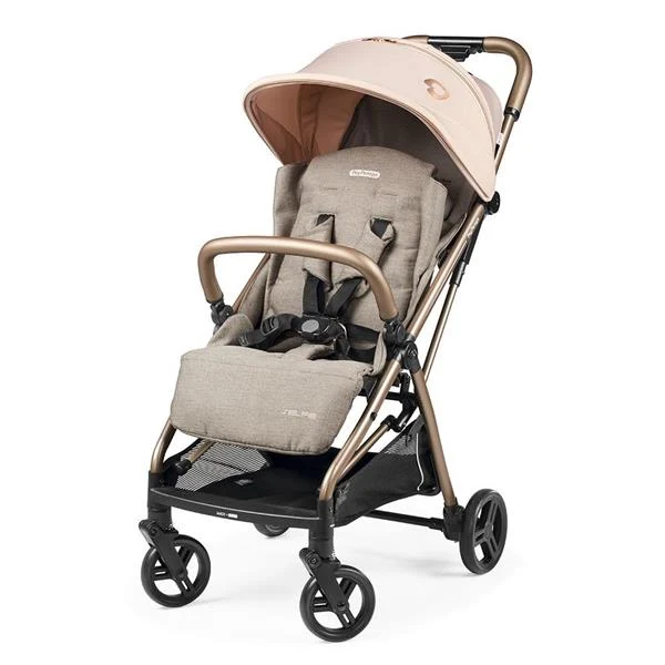 Прогулянкова коляска Peg-Perego Selfie багатопозиційна екошкіра 4 колеса рожеве золото