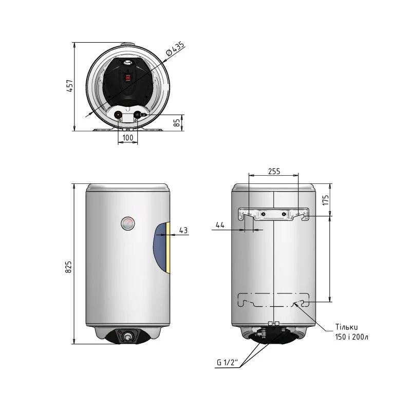 Водонагрівач електричний Thermo Alliance Spectra 80 л сухий керамічний ТЕН 2,0 кВт білий