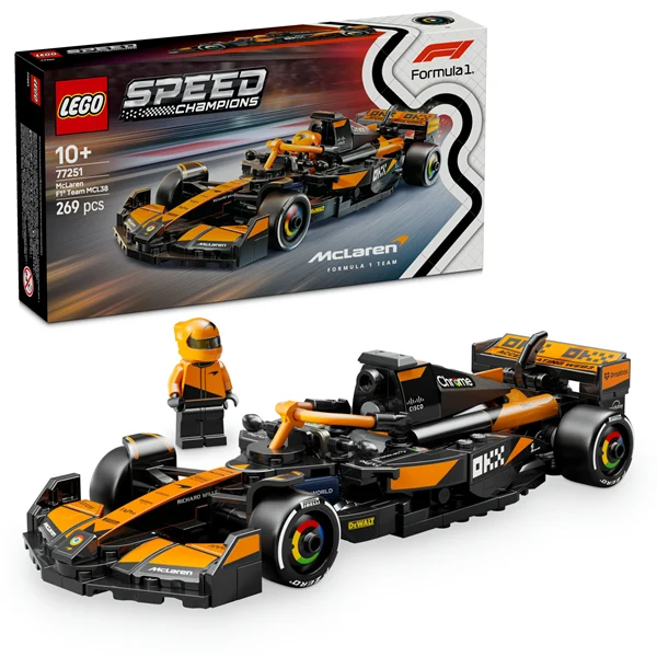 Конструктор LEGO Speed Champions Автомобіль McLaren F1 Team MCL38 269 деталей Пластик Різнобарвний