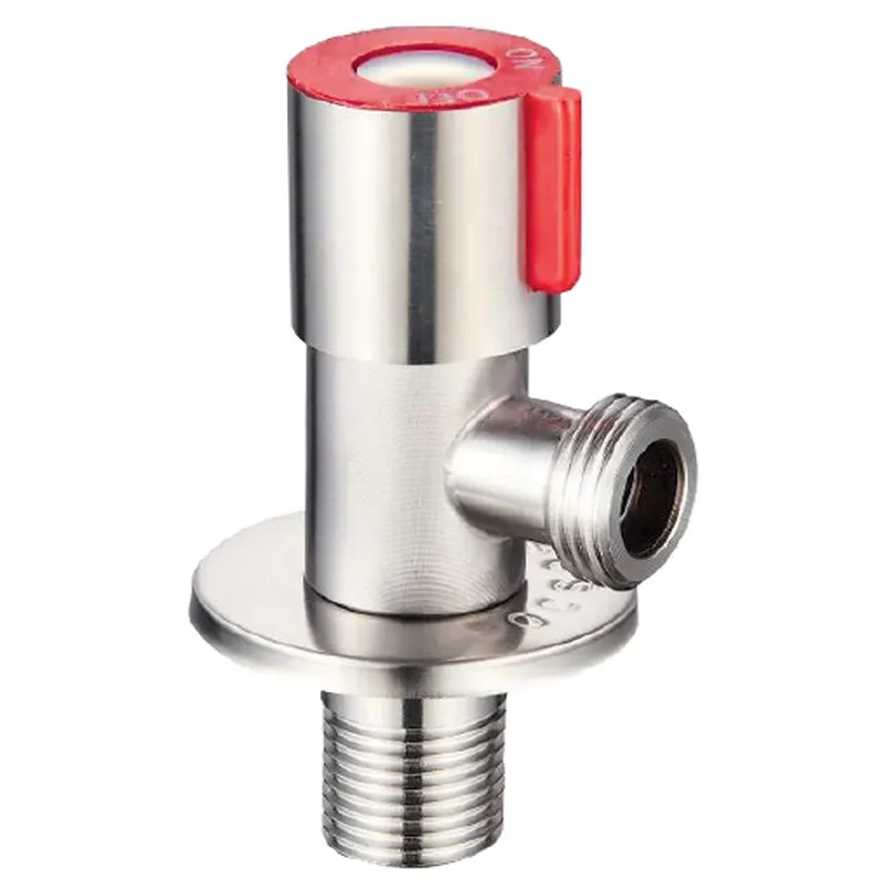 Кран для підключення сантехприборів 1/2"x1/2" червоний нержавіюча сталь