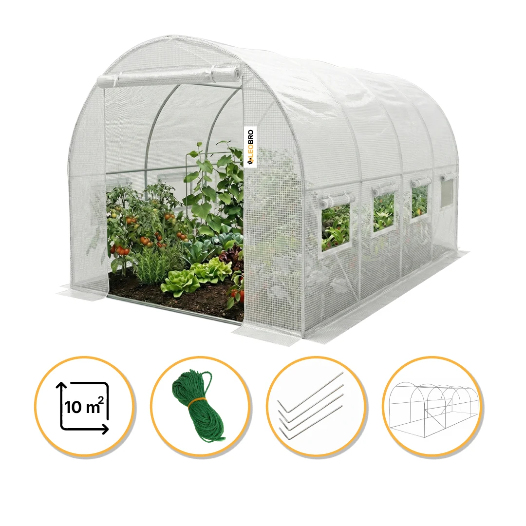 Теплиця LEOBRO Garden 10м² White поліетилен 400х250х200 см